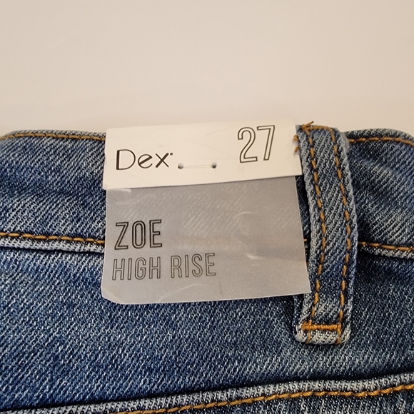 Dex High Rise Zoe Straight Crop Jean Size 27 Light Petrol Wash NEW! - Picture 15 of 16